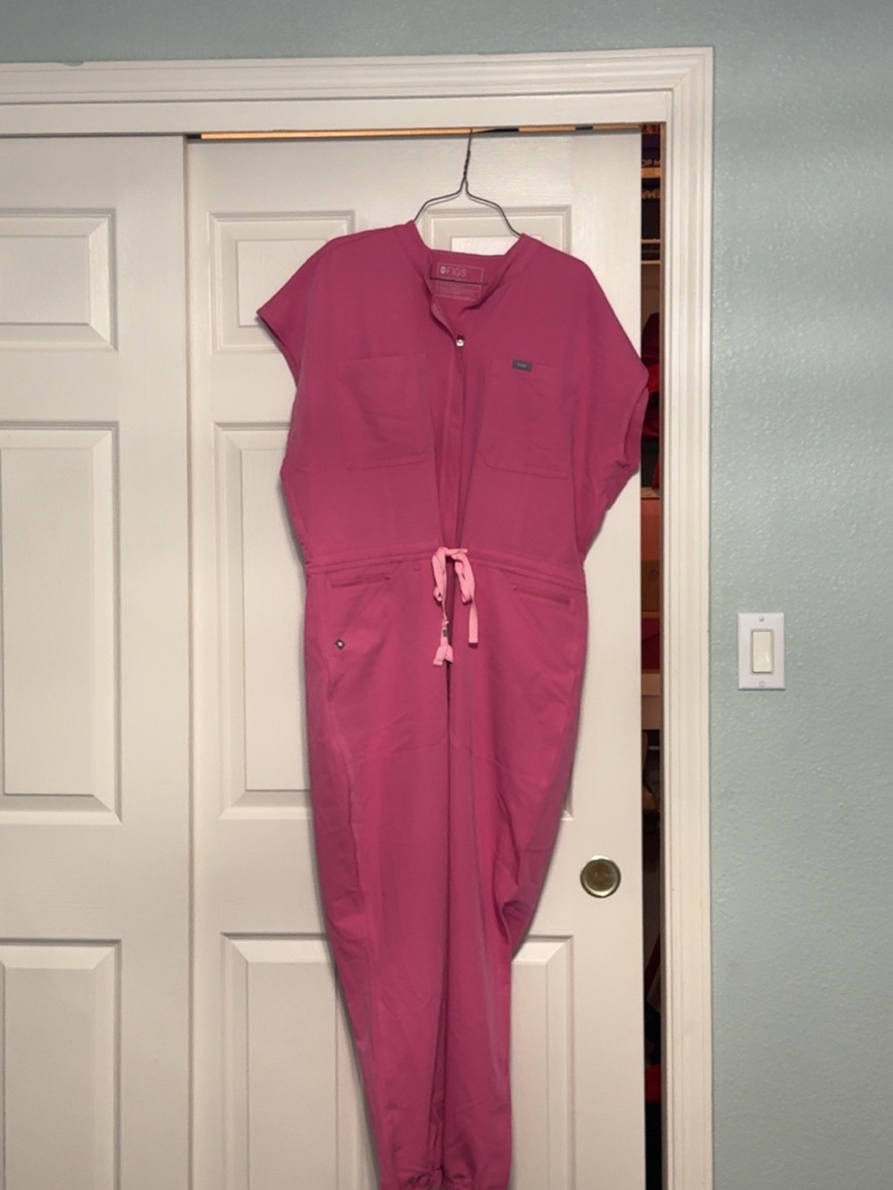 FIGS Women's Pink Jogger Scrub Jumpsuit